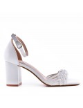 Faux leather heeled sandal