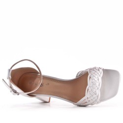 Faux leather heeled sandal