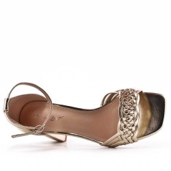 Faux leather heeled sandal