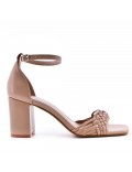 Faux leather heeled sandal