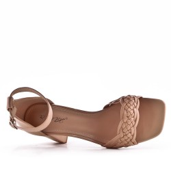 Faux leather heeled sandal