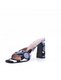 Faux leather heeled sandal