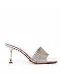 Faux leather heeled sandal