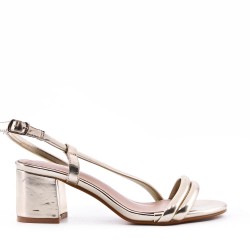 Faux leather heeled sandal