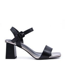 Faux leather heeled sandal