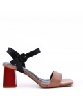 Faux leather heeled sandal