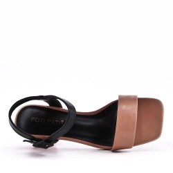 Faux leather heeled sandal