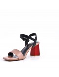 Faux leather heeled sandal