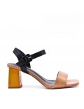 Faux leather heeled sandal