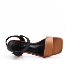 Faux leather heeled sandal