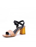 Faux leather heeled sandal