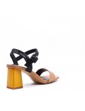 Faux leather heeled sandal