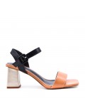 Faux leather heeled sandal