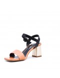 Faux leather heeled sandal