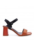 Faux leather heeled sandal