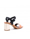 Faux leather heeled sandal