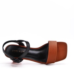 Faux leather heeled sandal