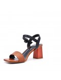 Faux leather heeled sandal