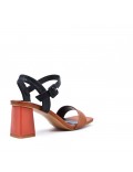 Faux leather heeled sandal