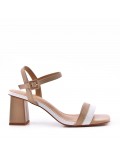 Faux leather heeled sandal