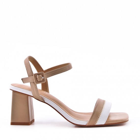 Faux leather heeled sandal