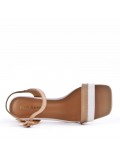 Faux leather heeled sandal