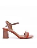 Faux leather heeled sandal