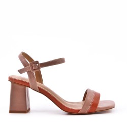 Faux leather heeled sandal