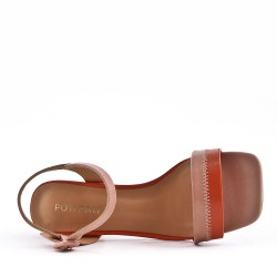 Faux leather heeled sandal