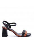 Faux leather heeled sandal