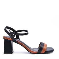 Faux leather heeled sandal