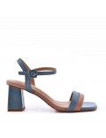 Faux leather heeled sandal