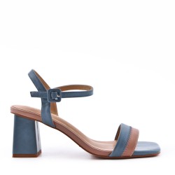 Faux leather heeled sandal