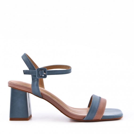 Faux leather heeled sandal