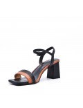 Faux leather heeled sandal