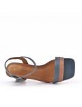 Sandale à talon en simili cuir