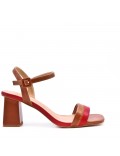 Faux leather heeled sandal