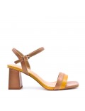 Faux leather heeled sandal