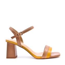 Faux leather heeled sandal