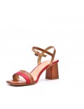 Faux leather heeled sandal