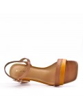 Faux leather heeled sandal