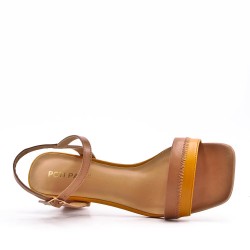 Faux leather heeled sandal