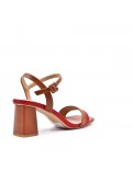 Faux leather heeled sandal