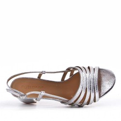 Faux leather heeled sandal