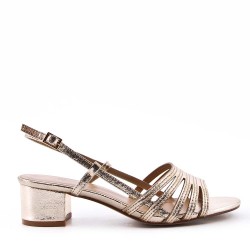 Faux leather heeled sandal