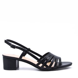 Faux leather heeled sandal