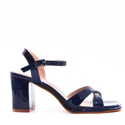 Faux leather heeled sandal