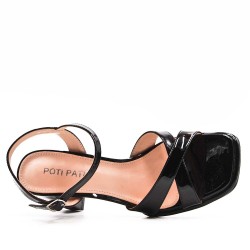 Faux leather heeled sandal