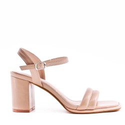 Faux leather heeled sandal