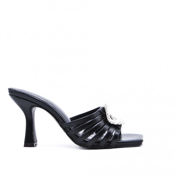 Faux leather heeled sandal